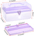 BTSKY Multipurpose Plastic Craft Storage Containers with Removable Tray, Clear Plastic Storage Box with Lid & Handle, Easy Carry & Stack Small Sto...