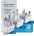 Ceptics Complete European Travel Adapter Set - 2 In 1 Usa to Europe, Germany, England, Spain, Italy, Iceland, France, (Type G, E/F, Type C) - 3 Pa...