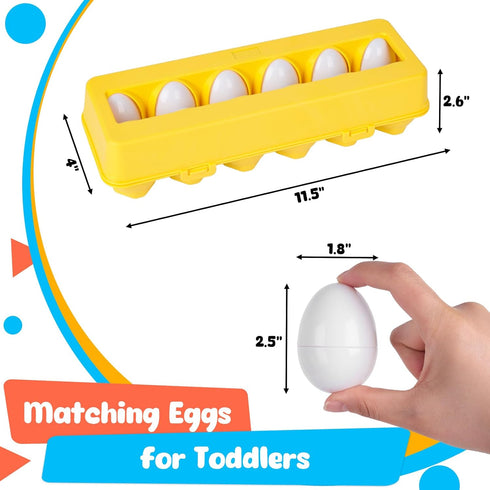 HANSGO 12PCS Matching Eggs shape sorter toy for toddlers 1-3 Educational Toy for Kids Baby Easter Toy Eggs for Boys Girls...