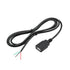 4Pcs USB A Female 4Pin Bare Wire 1M/3FT, 5V/2A USB 4 Pin Pigtail Open End Power Data Cable, Tail Tinning, for USB Equipment Installed or Replaceme...