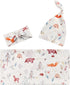 Newborn Receiving Blanket Swaddle Blanket Headband Beanie Set for Baby Boy Baby Girl (Animal 3)...