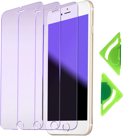 Anti Blue Light Screen Protector for iPhone SE2022 and iPhone SE 2020(Pack of 3) with General Aligner,2.5D Edge 9H Tempered Glass Protective Film ...