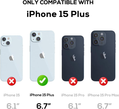 for iPhone 15 Plus Waterproof Case with Built-in Screen Protector, Shockproof Dustproof Full Body Protective IP68 Waterproof Phone Case for iPhone...