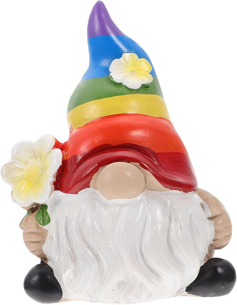 Cabilock Small Rainbow Gnome Garden Statue Scandinavian Tomte Nisse Figurine Gay Pride LGBTQ Cheer Up Decorations for Home Farmhouse Kitchen Decor...