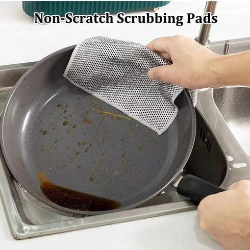 Wire Dishcloth for Wet and Dry, 2024 Multifunctional Steel Wire Dish Towel, Multipurpose Non-Scratch Wire Dishcloth, Reusable Metal Scrubbing Pads...