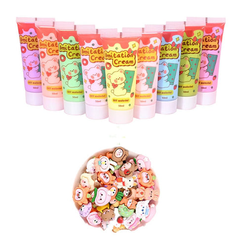 50ml Simulation Imitation Cream Adhesive Gel DIY Fake Whipped Cake Cream Glue for Handmade Phone Case Mirror Jewelry Accessories Decoration with N...
