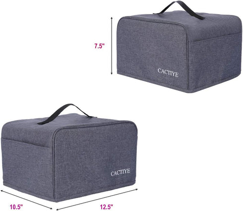 toaster Dust Cover with Pockets Compatible with Cuisinart 2 Slice Toaster, Can Hold Jam Spreader Knife & Toaster Tongs, Dust and Fingerprint Prote...