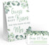 Your Main Event Prints Eucalyptus Bridal Shower Games – How Many Kisses For The Mrs, Includes 1 Stand (5x7) and 50 Guessing Cards...