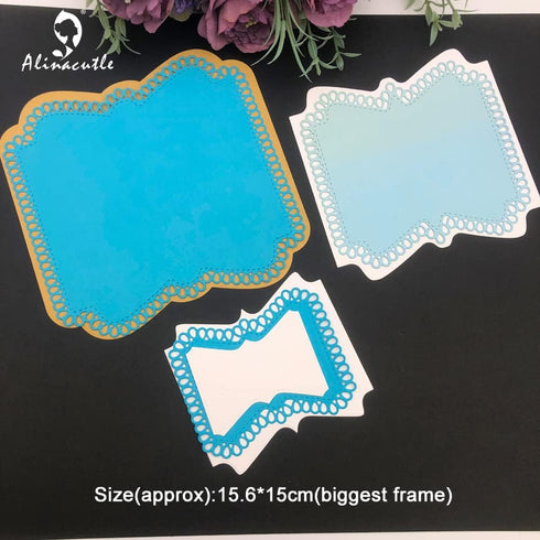 Alinacutle Teardrop Borders Nesting Frames Die Cut DIY Album Frames Metal Cutting Die for Handmade Card Making Scrapbooking Album Paper Craft Temp...