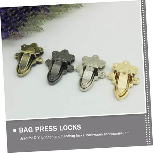 EXCEART 4pcs Luggage Accessories Lock Purse Closures for Bag Making Hardware Bag Clasp Accessories Replacement Bag Lock DIY Handbag Buckle Metal P...