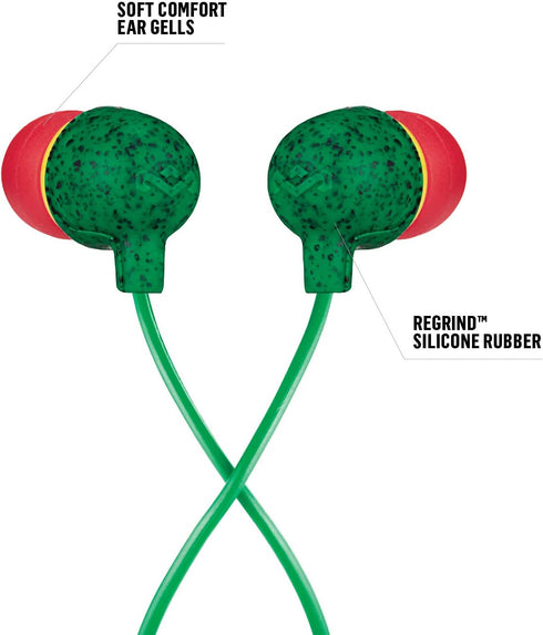 House of Marley Little Bird: Wired Earphones with Microphone, Noise Isolating Design, and Sustainable Materials, Rasta...