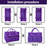 Mewise Teacher Handle Tote Bag Organizer,Tote Bag Organization for Crafts,Art,Paper,Books,School,Sewing,Travel with Handles,Ofiice Supplies Storag...