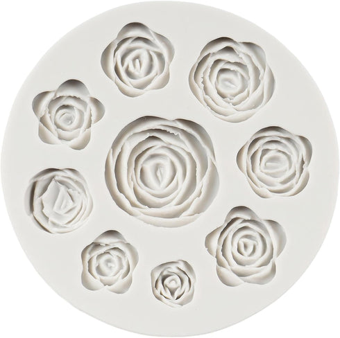 Rose Flower Silicone Mold Flower Fondant Chocolate Candy Molds For Flower Cake Decoration Cupcake Topper Sugar Craft Polymer Clay Gum Paste...