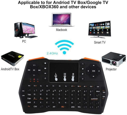 ASHATA Mini Wireless Keyboard for Viboton I8 Plus,2.4GHz Mini Wireless Keyboard Multi-Function Keyboard for Andriod TV Box/Google TV Box/XBOX360...