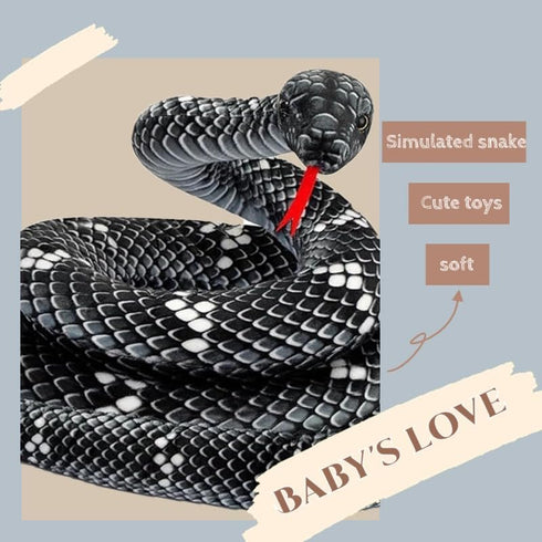 Snake Stuffed Animal Snake Plush Toy 75 inch Gift for Girls Boys Christmas (Black Snake)...