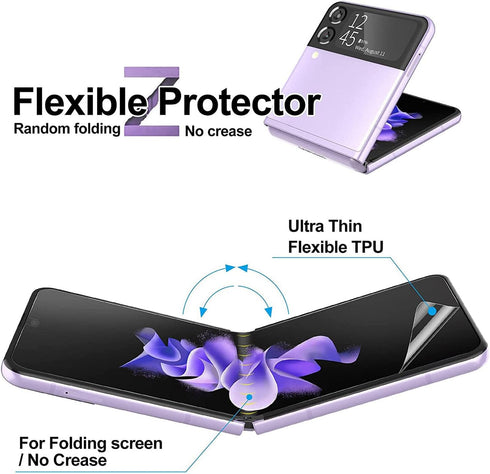 [2Pack Soft Hydrogel Screen Protector for Samsung Galaxy Z Flip 4 / Samsung Galaxy Z Flip4 5G, Upgraded Non-breakable Flexible TPU Protective Film...