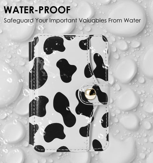 M-Plateau Phone Card Holder, Stick On with Snap Closure 3M Adhesive Leather Phone Wallet Work with iPhone 14 Case and Most Smartphones (Cow Print)...