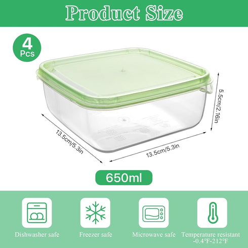 4 Pack Sliced Cheese Container for Fridge, Butter Block Cheese slicer Holder with Lids, Airtight Plastic Storage Box for Keeps Deli Cheese Fresh L...