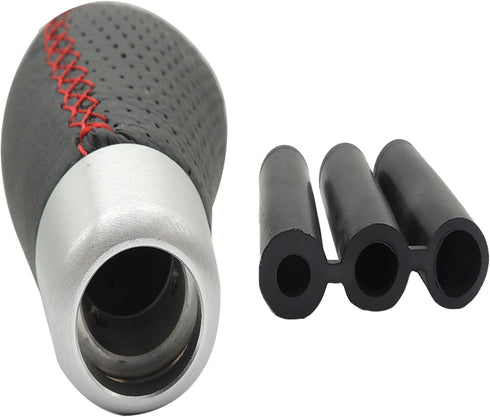HiSport Gear Shifter Knobs 5 Speed Manual Stick Shift Handle Leather Car Shift Knob with 3 Adapters of Manual Gear Shift Knob for Manual Car Manua...