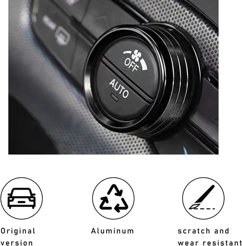 3 PCS Car Push Start Button Cover, Engine Start Stop Button Stickers, Metal Ignition Button Cover, One Button Start Trim Ring for Challenger Charg...