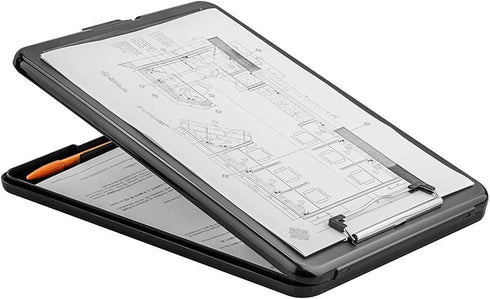 ZCZN Plastic A4 Form Storage Box Case, Clipboard Case, Suitable for School,Utility,Industrial Office, Medical Personnel,Black...