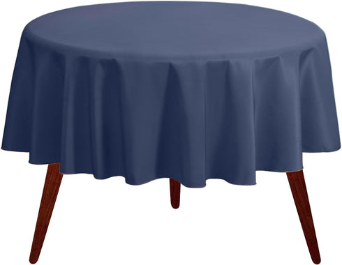 Gee Di Moda Round Tablecloth - 120 Inch Navy Blue Round Table Cloth for 60 to 96 Inch Round Tables - Heavy Duty Washable Fabric - for Buffet Table...