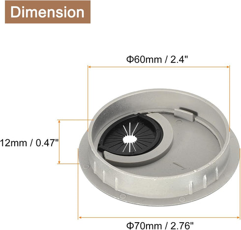 uxcell Cable Hole Cover, 4Pcs 2-3/8 Inch ABS Desk Cable Wire Cord Grommet Hole Cover for Office Computer Desk Wire Organizer, Silver...