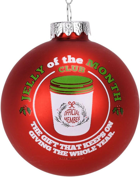 Tree Buddees Jelly of The Month Club Red Glass Christmas Ornament...