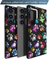 Compatible with Samsung Galaxy S24 Ultra Case Cute with Card Holder/Slim Wallet Phone Case for Women Galaxy S24 Ultra/Colorful Doodle Paws Dog Cra...