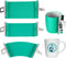 Mudder 3 Pieces 3D Sublimation Silicone Mug Wraps, 11 oz 12 oz and 15 oz Green Transfer Mug Mold Cup Clamp Fixture for Printing Cups Tumblers Subl...