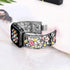 Floral Bracelet Compatible with Apple Watch Band 38mm 40mm 41mm 42mm iWatch Bands Series 10 9 8 7 6 SE,Bling Crystal Hollow Metal Strap,Cute Women...