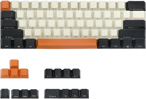 Happy Balls 60% Keycaps Side Printed PBT Keycap Set 60 Percent Thick Cherry MX Key Caps with Key Puller for US-ANSI Layout 61 68 60% MX Switches M...