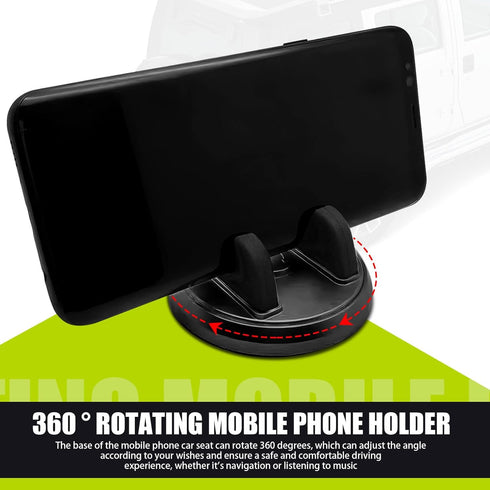 1 PC Car Dashboard Mobile Phone Holder, 360° Rotatable Mobile Phone Holder, Non-Slip Center Console Desktop Navigation Holder Compatible iPhone Sm...