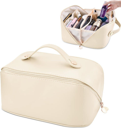 2022 Large Capacity Travel Cosmetic Bag, Makeup Bag Waterproof Portable Cosmetic Bag, Toiletry Bag for Skincare Cosmetics Toiletries with Handle a...