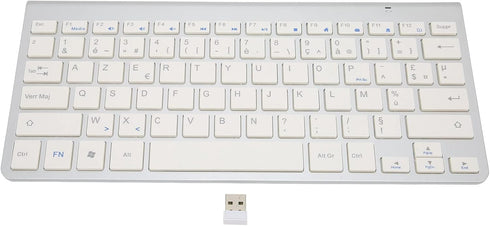 ASHATA Wireless USB-C Keyboard, 2.4g Portable Bilingual Keyboard (French-English), Slim Design for Desktop, Laptop, Tablet...