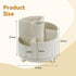 360°Rotating Makeup Organiser Brush Holder, Milky White Cosmetic Organisers with 5 Compartments, Multifunctional Skincare Storage Perfume Jeweller...
