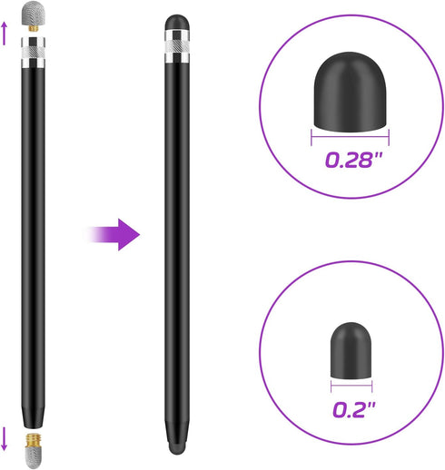 24-Pack Replacement Mesh Fiber Tips & Rubber Tips only Compatible with Granarbol 4-in-1 Stylus Touch Screen Pen 0.20-inch(5mm) & 0.28-inch(7mm) Se...