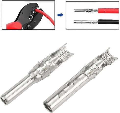 Solar Connectors Panels Kit, Solar Panel Cable Connectors Pins Connector Terminals Crimping Pliers Crimper Set (100PCS(50 Pairs) Pins Connectors)...