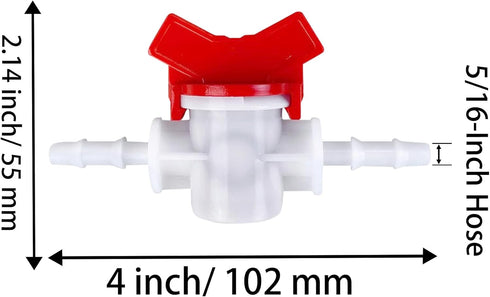 5/16-Inch Drip Irrigation Barbed Valve, Drip Line Ball Valve Shut-Off Plastic Switch Hose Connectors, Drip Irrigation Tubing Parts for Drip Irriga...