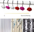 Actpe 12pcs White Rose Flower Shower Curtain Hooks, Rustproof Metal, Home Decorative, Bathroom, Living Room, Bedroom, Kid's Room...