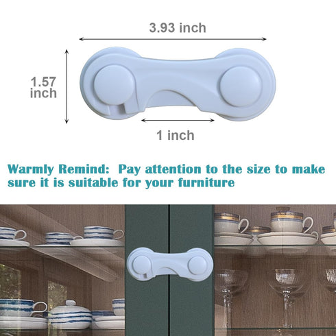 Cabinet Door Locks for Baby Proof and Child Safety, 4 Pack Cabinet Locks with Adhesive for Drawer Cupboards Fridge Closet and Pantry, Childproof D...