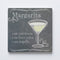 Margarita Drink Recipe Coaster, Joyride Home Decor, Single Ceramic Coaster, 4-inch Individual Square Drink Coaster, Non-Slip Cork Back, Protects S...