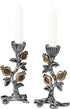 Zion Judaica Artistic Candlestick Set Antique Looking Candle Holder with Pomegranates Silver and Gold...