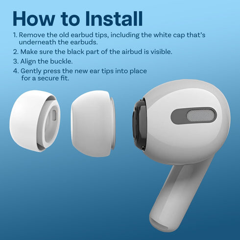 MMOBIEL 3 Pairs Replacement Earbud Tips for AirPods Pro Gen 1 & 2 Anti-Slip Silicone Ear Tips – Earbuds with Noise Reduction Hole, Portable Storag...