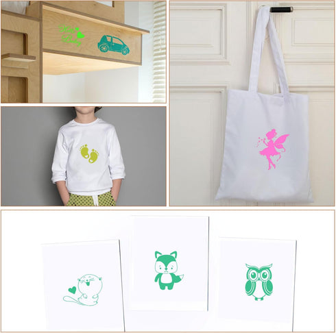 22pcs Baby Shower Stencils, 5.12 Inch Cute Baby Shower Fabric Stencils with Different Patterns Baby Stencils for Fabric Reusable Painting Stencils...