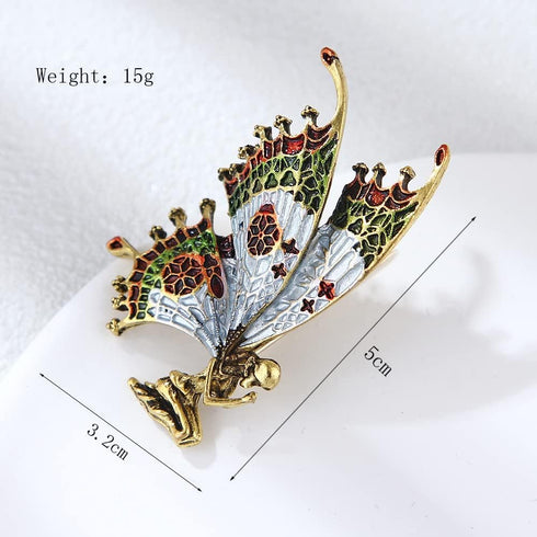 Colorful Rhinestone Butterfly Brooch Pin,Enamel Insect Butterfly Suit Pin Crystal Big Butterfly Angel Lapel Pin Jewelry for Women Girls...