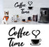 4eN Coffee Time Modern Wall Art & Sign Set - Wooden MDF, 4 Pieces for Kitchen & Cafe...