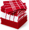 Encasa Terry Cloth Dish Towel Set | 12x12 in Super Absorbent Multipurpose Kitchen Towels for Drying and Cleaning - Pack of 12 – Terry Red...