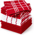 Encasa Terry Cloth Dish Towel Set | 12x12 in Super Absorbent Multipurpose Kitchen Towels for Drying and Cleaning - Pack of 12 – Terry Red...