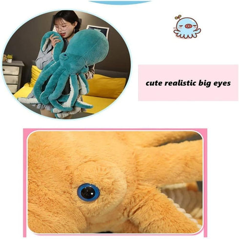 Stuffed Octopus Plush Toy Octopus Plush Doll Cute Big Eyes Octopus Stuffed Animals Soft Stuffed Marine Animals Plush Pillow for Kids Gift Small11....